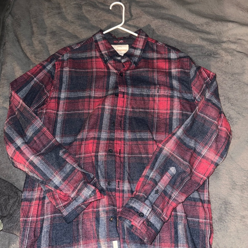 Weatherproof Men's Casual Plaid Shirt - Red and Navy size large